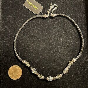 Cookie Lee Silver and Crystal Beaded Necklace